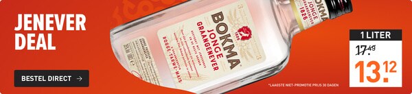 1 liter Bokma Jonge Jenever van &euro;17,49 nu voor slechts &euro;13.12